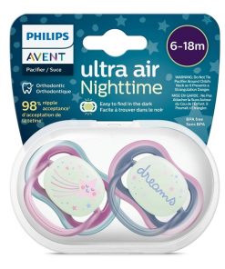 پستانک ارتودنسی ultra air شبرنگ فیلیپس اونت PhilipsAvent سایز ۶ تا ۱۸ ماه