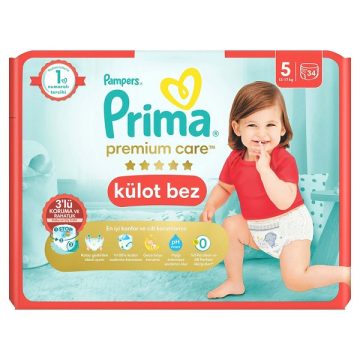 پوشک شورتی پریما سایز 5 بسته 34 عددی