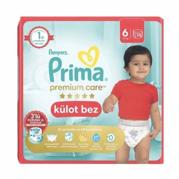 پوشک شورتی پریما سایز 6 بسته 28 عددی