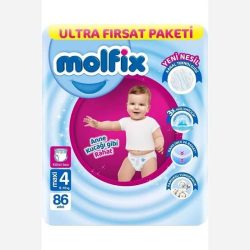 پوشک شورتی مولفیکس سایز ۴ بسته 86 عددی