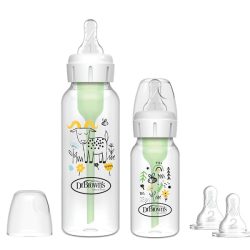 شیشه شیر طلقی 2 عددی باریک طرحدار 250 و 120میل دکتر براونز DR.BROWNS