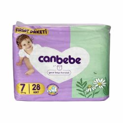 پوشک جان به به (Canbebe) سایز 7 بسته 28 عددی یاسی