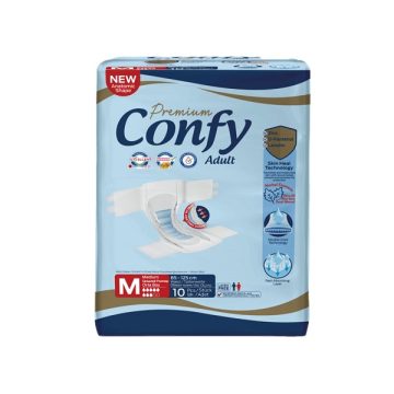 پوشک چسبی بزرگسال کانفی CONFY سایز M بسته 10 عددی